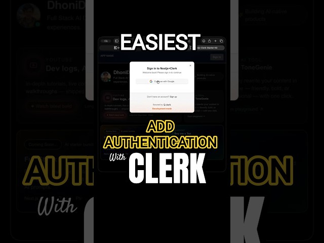 Easiest Way to Add Login/Signup in your Website (Clerk AI + Starter Kit)