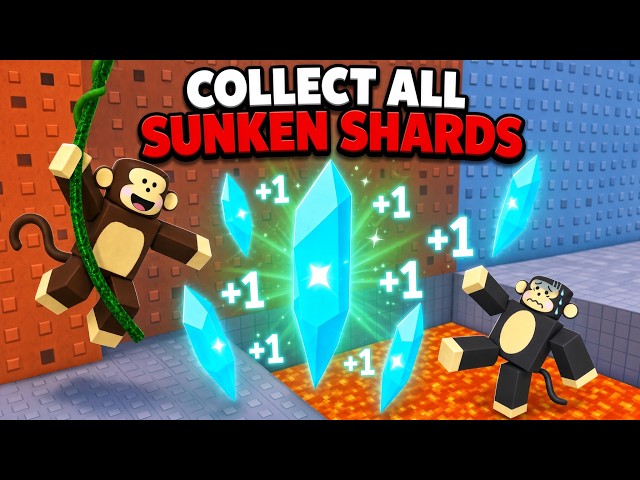 WHERE TO FIND ALL 9 SUNKEN SHARDS in +1 Speed Monkey Escape! 🐒💎