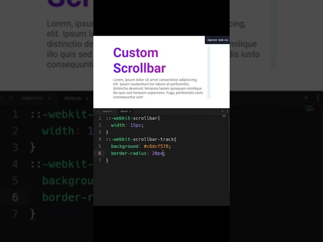 Custom Scrollbar CSS | with in 20s | #shorts  #shortvideo #sort #css #rakib #trending