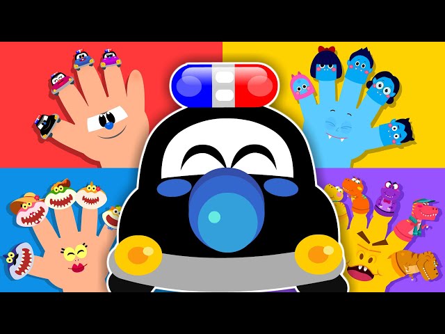 Finger Family Story-Song: Police Car, Dracula, Shark, Dino | Nursery Rhymes & Kids Songs
