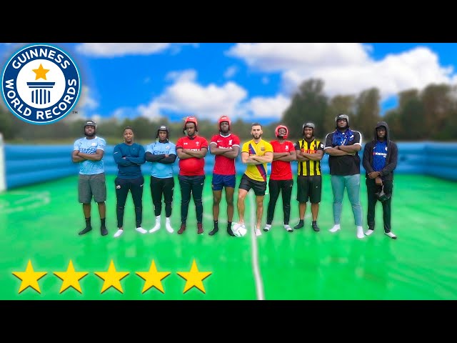 We Held the WORLD'S BIGGEST SLIP N SLIDE FOOTBALL MATCH!! (NEW RECORD)