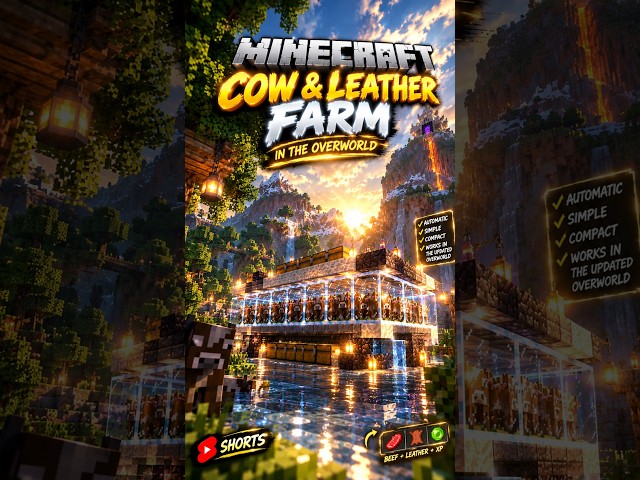 Minecraft Cow & Leather Farm — EASY Automatic Farm!