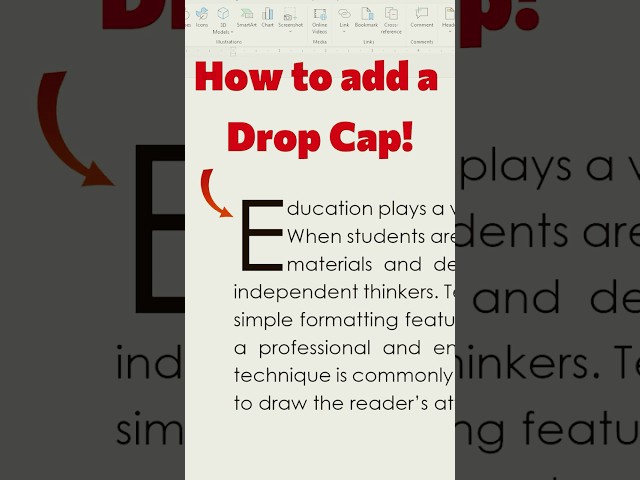 How To Add a Drop Cap in Microsoft Word