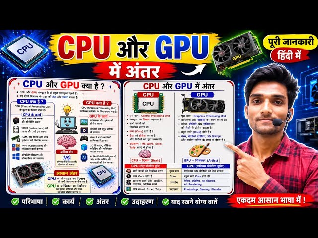 CPU vs GPU में क्या अंतर है? | CPU और GPU Difference Explained