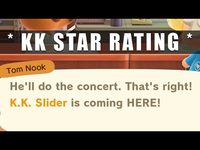 Animal Crossing New Horizons how to increase star rating evaluation for KK Slider Concert