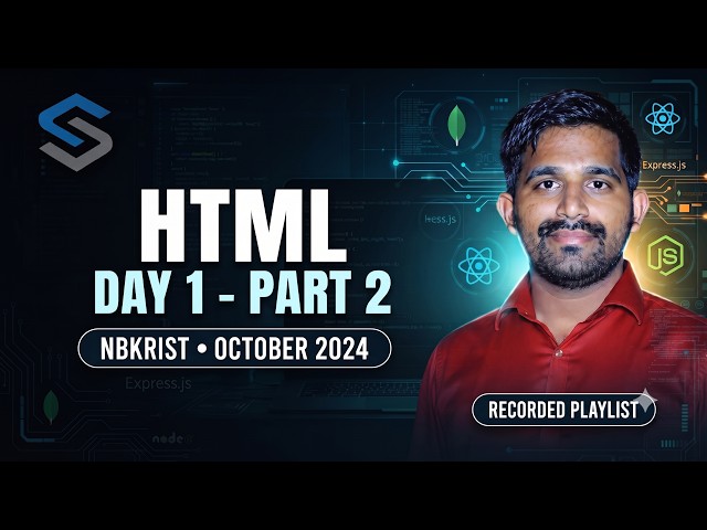 🔥 Day 1 – Part 1 | MERN Stack 14 Days Live Training | HTML Basics | NBKRIST | October 2024 🚀