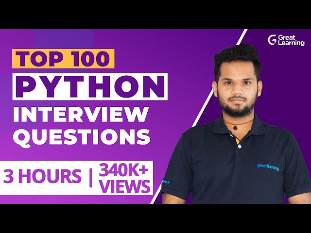 Top 100 Python Interview Questions | Python Programming | Crack Python Interview | Great Learning