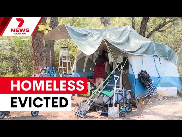 Rockingham's homeless evicted from campsites | 7NEWS