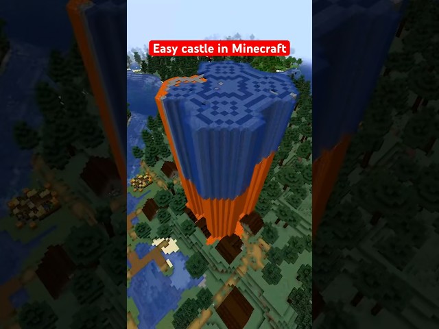 Minecraft Easy Castle Lava Cast Tutorial 😬 #Shorts