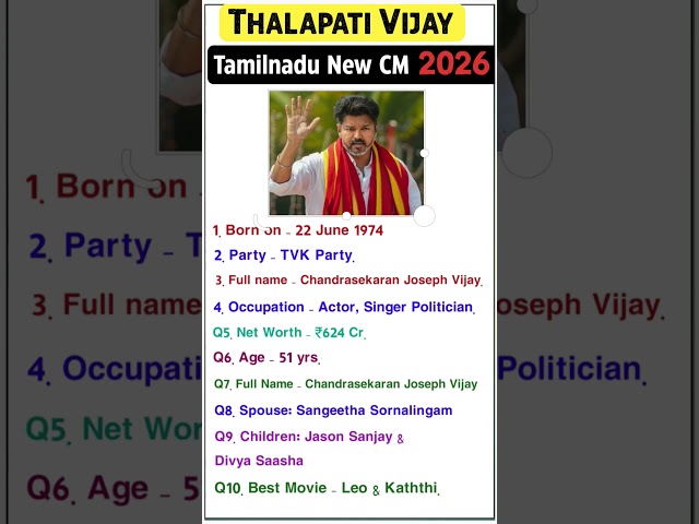 Thalapati Vijay #NewCMTamilnadu #VijayThalapati #ActorVijayThalapati