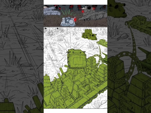 How we draw the KV-44 comic #gerand #kv44 #tankcartoons #shorts
