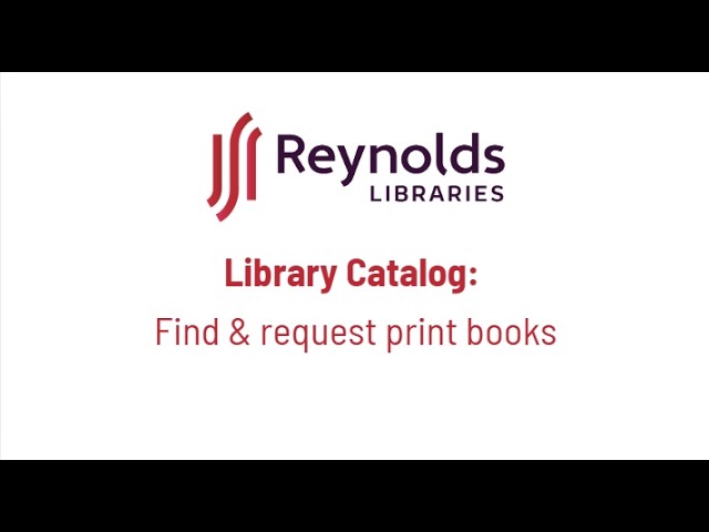 Library Catalog: Find & request print books