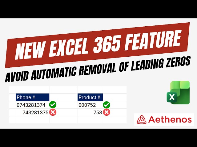 New Excel 365 Feature to disable automatic removal of leading zeros