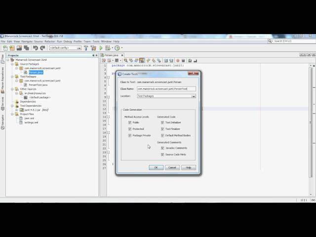 NetBeans 7.0 - Generate JUnit tests