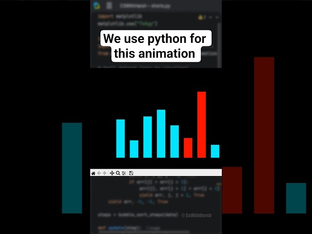 Let's visualise Bubble Sort Algorithm using matplotlib #python #pythontutorial #cswithharsh #shorts