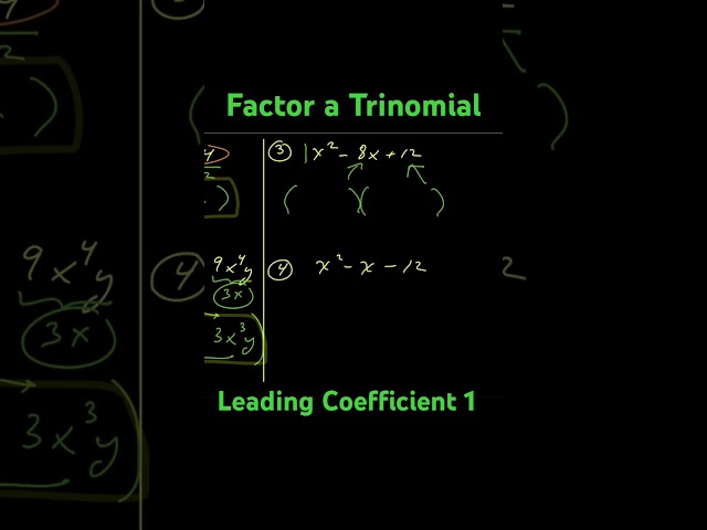 Factor a Trinomial with Leading Coefficient 1 (x² + bx + c)