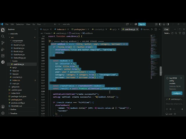 CRUD Operation - Library Management System (React.js)