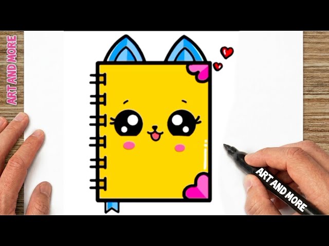 How to Draw a Cute Yellow Book 📕💛 | Easy Book Drawing for Kids | Step by Step