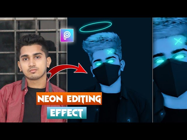 Visual neon glowing vector art effect in picsart - Vector art edit in picsart in hindi steps by step
