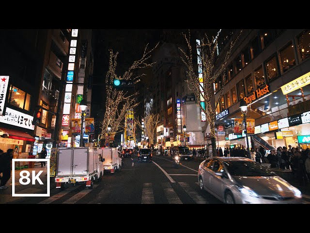 1-HOUR Night Drive in Shibuya, Tokyo / 8K 60fps / Calm Piano