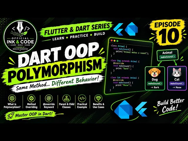  🚀Dart OOP – Polymorphism Explained | Episode 10 | Gujarati Tutorial