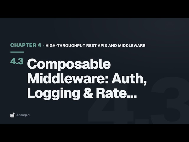 4.3 Composable Middleware: Auth, Logging & Rate Limiting | High-Throughput REST APIs and Middleware