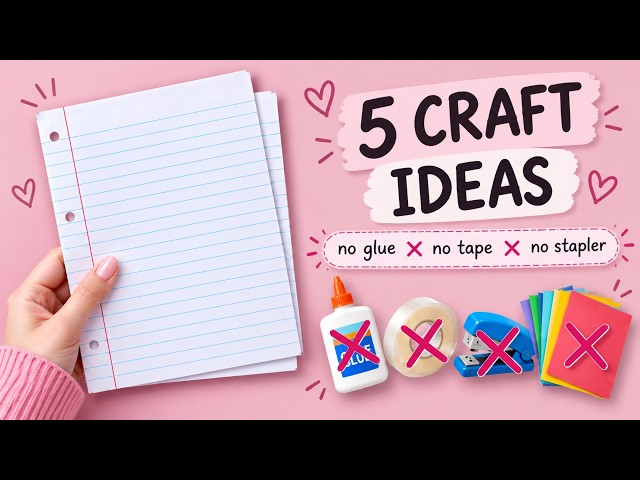 5 Paper Craft Ideas | No Glue, No Tape, No Scissors | Origami
