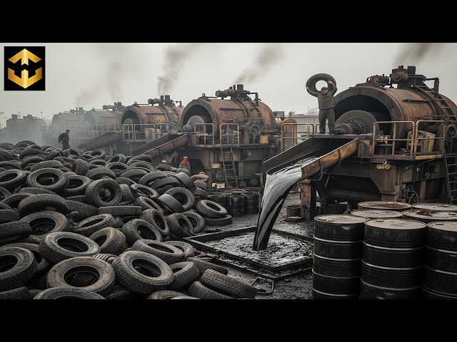 Unbelievable Recycling ! How Old Waste Tyres Are Turned Into Oil Fuel & Steel Wires in Factory