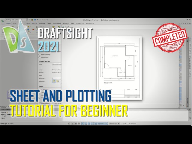 DraftSight 2021 Sheet And Plotting Tutorial For Beginner [COMPLETE]