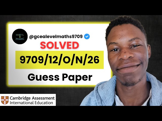 Solved | 9709/12/O/N/26 Guess Paper | CIE AS Level Maths 9709