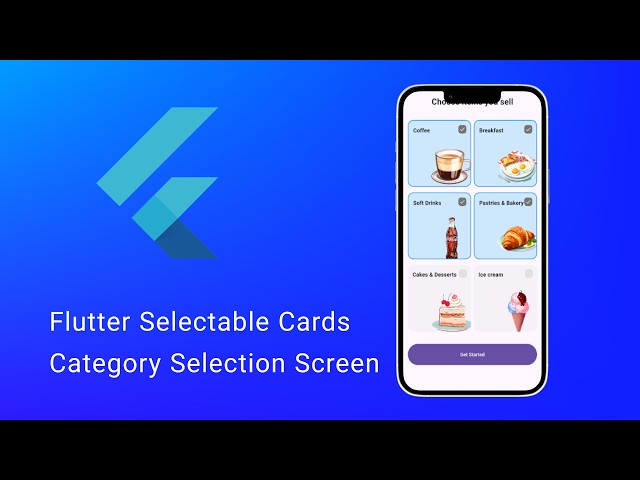 Flutter Selectable Cards Tutorial | Category Selection UI, Selectable Cards & GridView