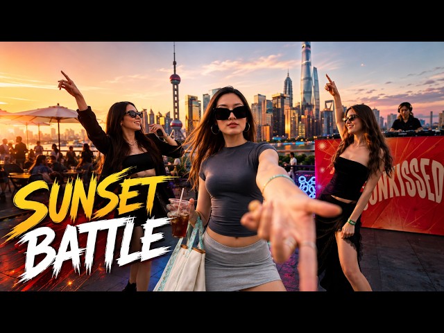She Reached for You at Sunset! Shanghai Rooftop Party [8K VR180]