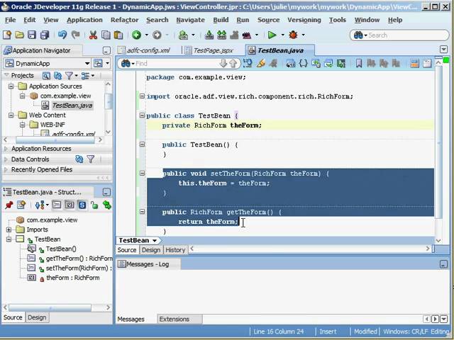 Oracle ADF Training | Create Oracle ADF Rich Component Programmatically from Managed Bean using PPR