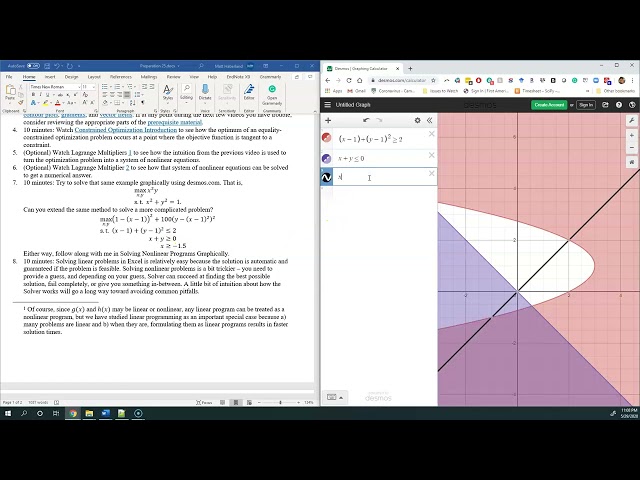 Optimization VIII: Solving Nonlinear Programs Graphically