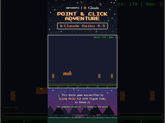 Claude Haiku 4.5 fails at coding a point and click game #retrogaming #ai