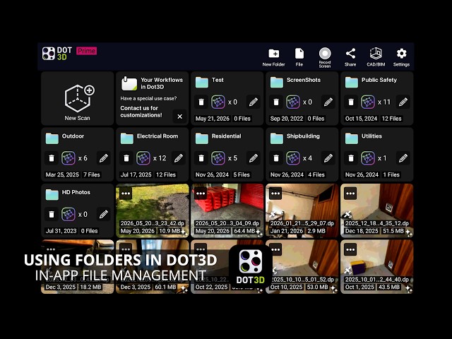 Using Folders in Dot3D | Organize projects with in-app folder creation and management