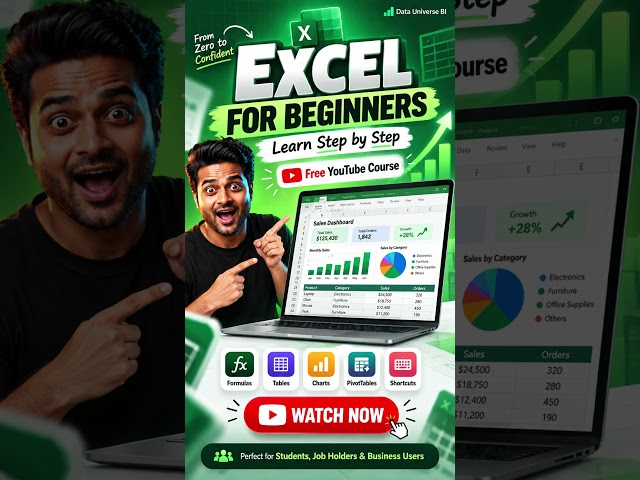 Learn Excel from ZERO 🚀 | Excel for Beginners #Shorts