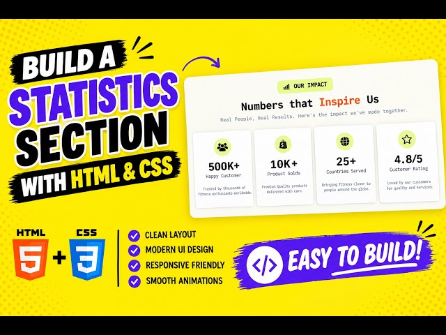 Build a Statistics Section with HTML & CSS