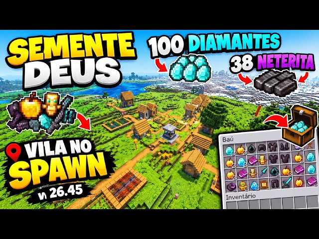 🔥 THE BEST MINECRAFT BEDROCK & PE 1.26.45 SEED! 100 DIAMONDS AT SPAWN 😱