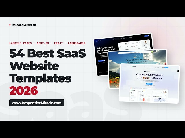 54 Best SaaS Website Templates 2026 – HTML5, React & Next.js (Top 8)