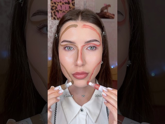 contour vs blush 🤍 which do you prefer?#contour #blush #makeuptips #beautytips #beautyhacks