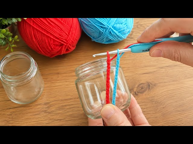 Awesome easy crochet pattern | Making a wool jar cover