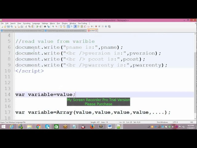 9.Javascript Arrays