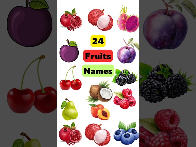 Fruit Names #fruitsnames #namesoffruits #learnenglish #vocabularyforkids #shorts