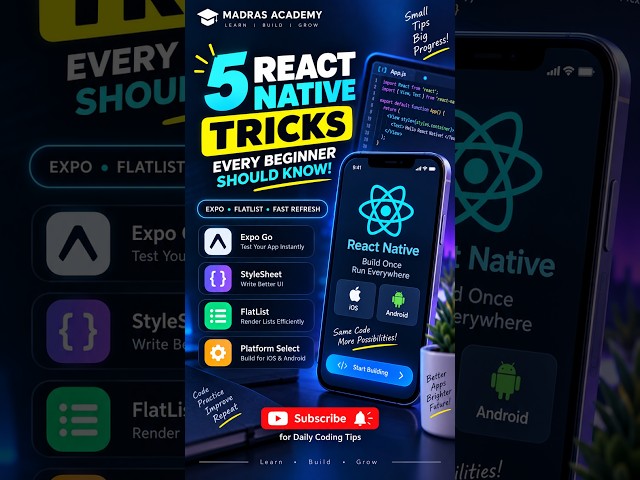 5 React Native Tricks Every Beginner Should Know! 🔥 #shorts