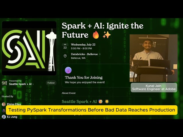 Testing PySpark Transformations Before Bad Data Reaches Production | Kunal Jain | Spark + AI [한글 자막]