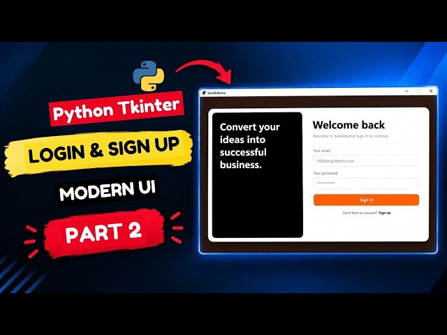 Cómo crear un sistema de inicio de sesión y registro en Python Tkinter | Parte 2