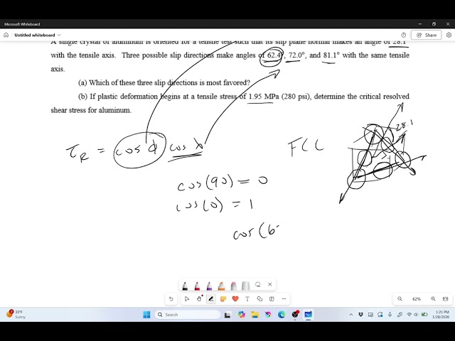 Example: Preferential Slip Directions and the Critically Resolved Shear Stress