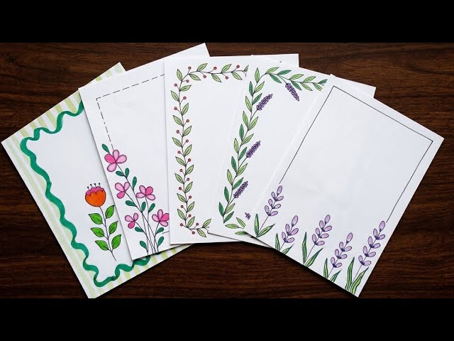 5 Border Design/ Project File Decoration ideas  #borderdesigns #projectfrontpagedesigns 