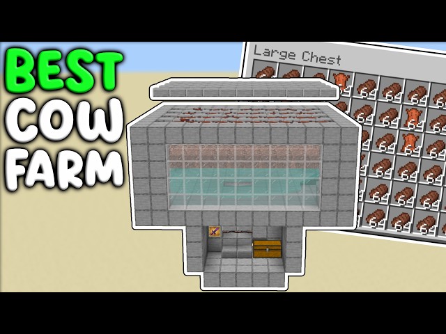 BEST Cow Farm, COOKED Steak And Leather  | Minecraft Bedrock